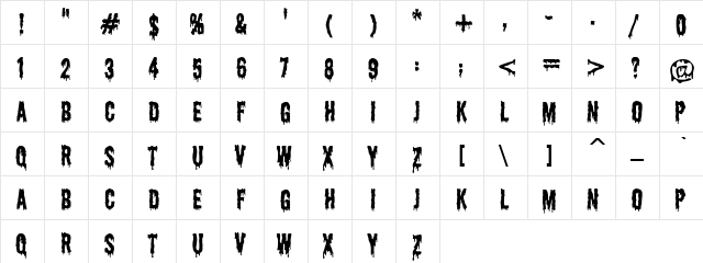 Cold Blood Regular font glyphpreview