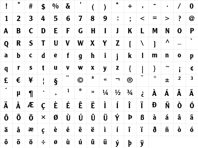 Clearface Gothic LT 65 Medium font glyphpreview