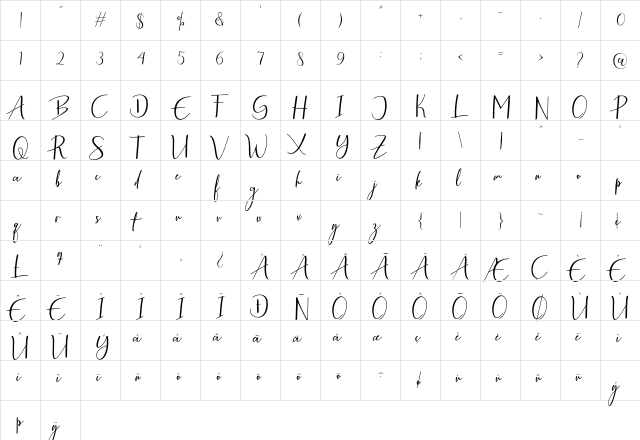 Antefand Regular font glyph preview Antefand Regular font glyphpreview