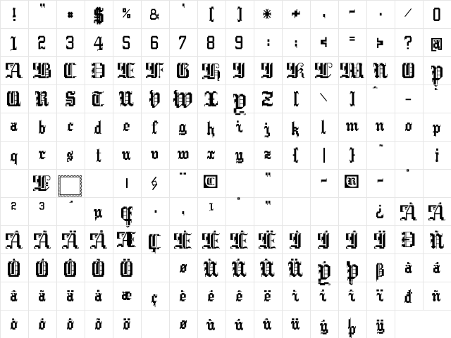 Argor Cwar Scaqh Regular font glyphpreview