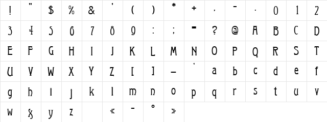Arkhive Regular font glyphpreview