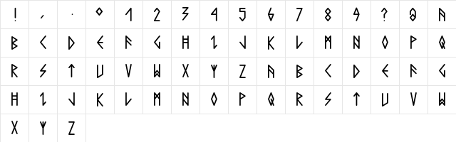 Comic Runes Regular font glyphpreview