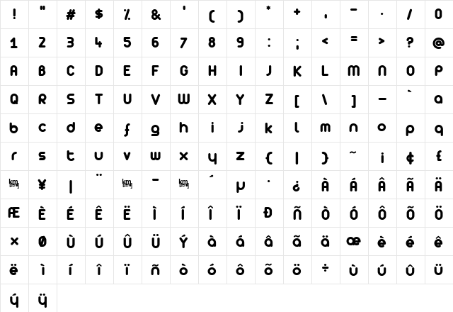 Arista Regular font glyphpreview