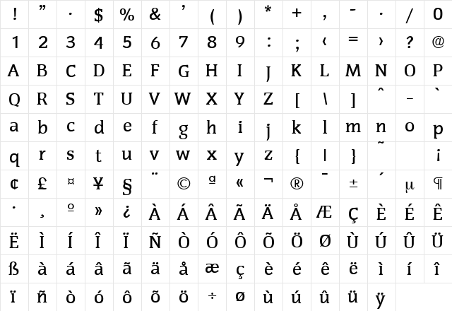 Congress-Serial-Medium Regular font glyphpreview