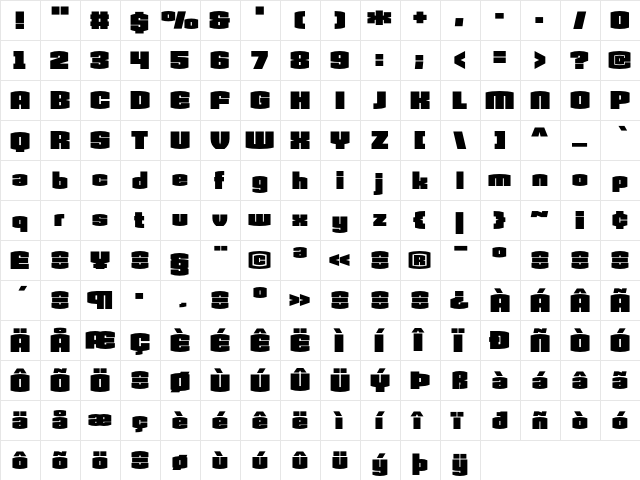 Armada Black font glyphpreview