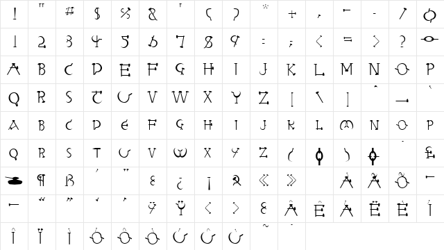 CommieFont Regular font glyphpreview