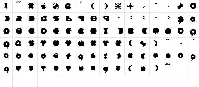 APPLE Regular font glyphpreview