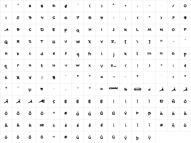 Arilon Bold Bold font glyphpreview