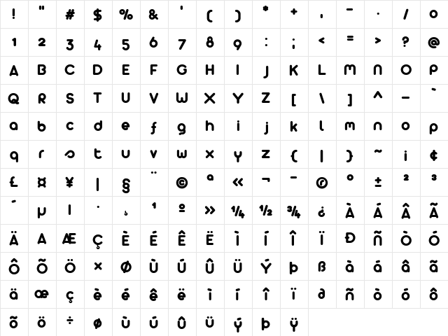 Arista 2.0 Alternate Regular font glyph preview Arista 2.0 Alternate Regular font glyphpreview