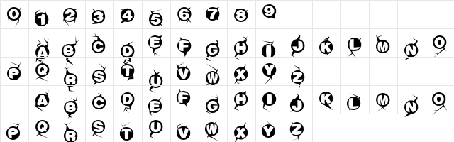 Compressed Regular font glyph preview Compressed Regular font glyphpreview