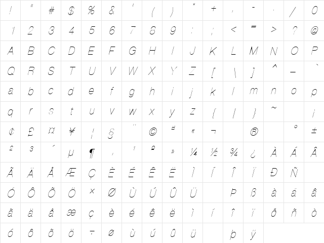 Communication 19 Regular font glyphpreview