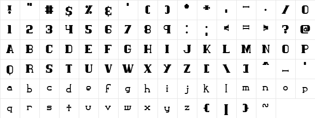 Classic Trash 1 (BRK) Regular font glyphpreview