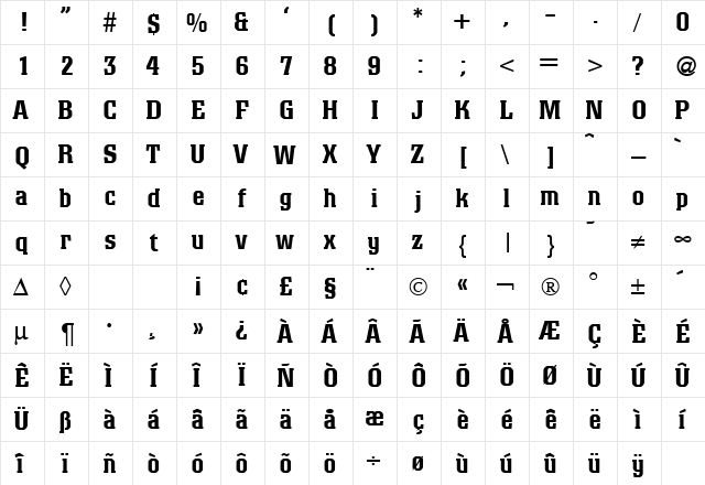 ColoradoMedium Regular font glyphpreview