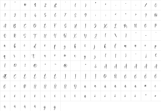 Clareta Regular font glyph preview Clareta Regular font glyphpreview