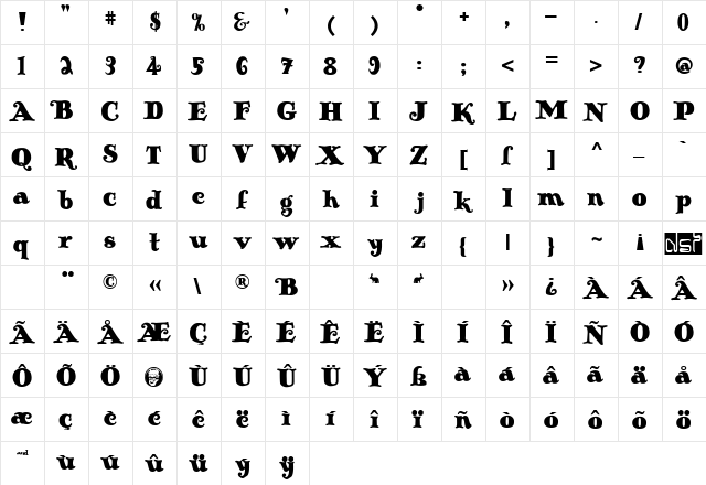 Antique No 14 Regular font glyphpreview