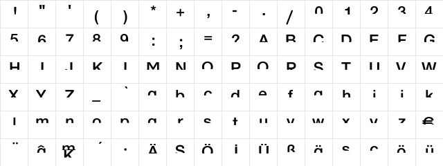 AreHalfsEnough Regular font glyph preview AreHalfsEnough Regular font glyphpreview