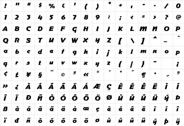 Commerce FB Fat Regular font glyphpreview