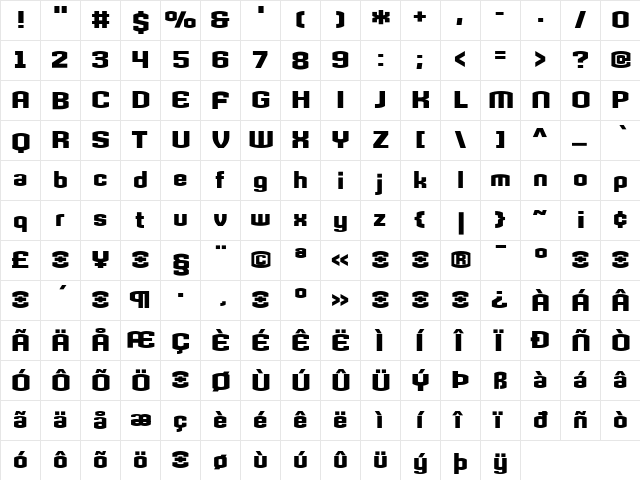 Armada Regular font glyphpreview