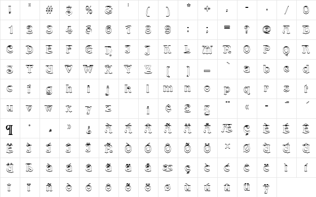 ArnoldBoeDOu1 Regular font glyphpreview