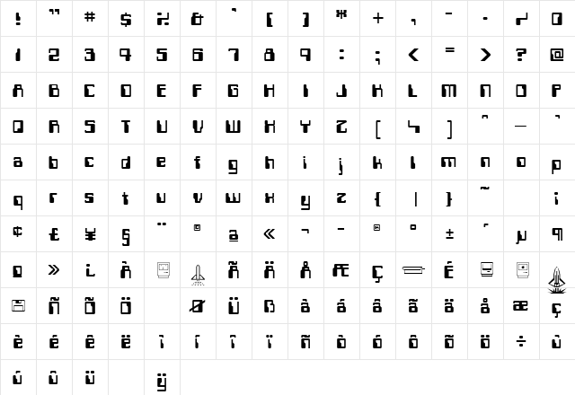 Computerfont Regular font glyphpreview