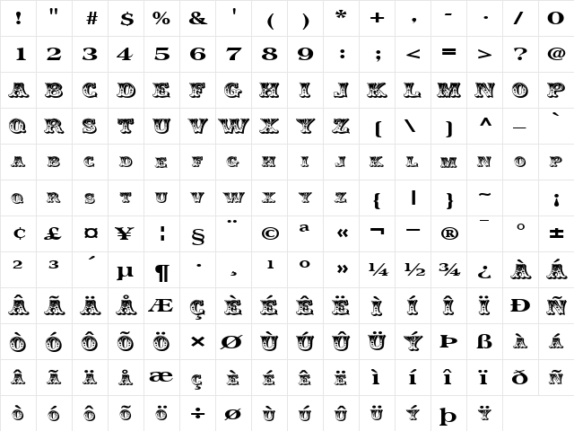 ClowningWayText Regular font glyphpreview