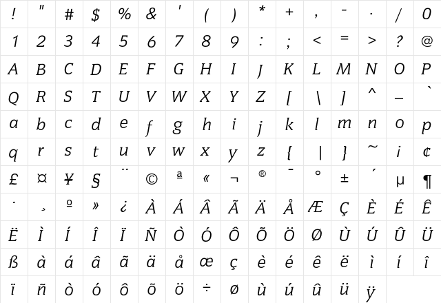 CongressEF RegularItalic font glyph preview CongressEF RegularItalic font glyphpreview