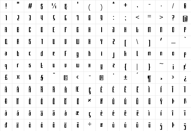 Archimate Regular font glyphpreview