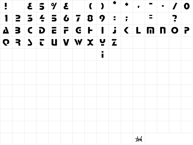 Comaro Regular font glyphpreview