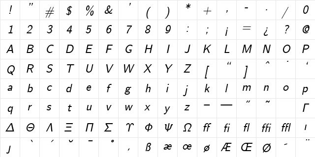 cmssi12 Regular font glyph preview cmssi12 Regular font glyphpreview