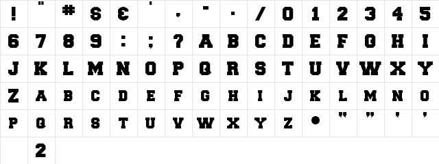 CollegeJersey  font glyphpreview