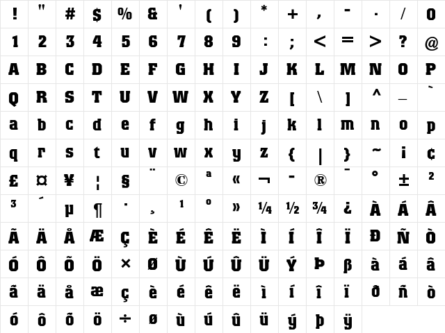 Colossalis Bold font glyphpreview