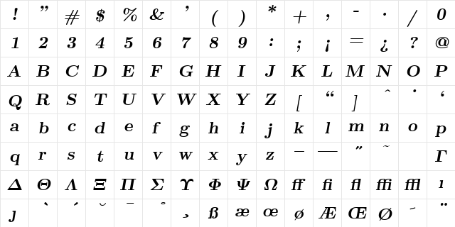 cmbxsl10 Regular font glyph preview cmbxsl10 Regular font glyphpreview