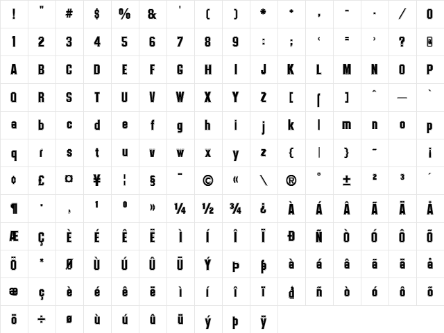 College Contour Regular font glyphpreview