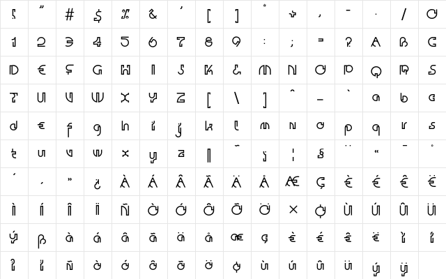 ContactaLL Regular font glyphpreview