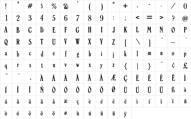 Colorado Regular font glyphpreview