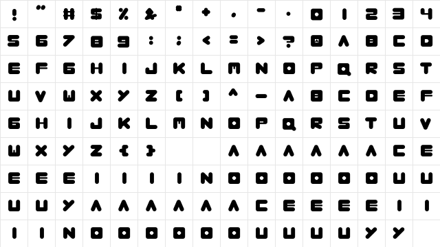 Cocoluck Regular font glyphpreview