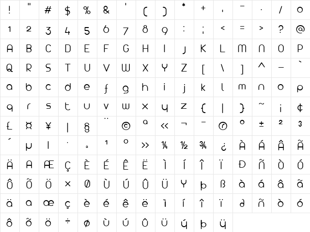 Arista 2.0 Light Regular font glyph preview Arista 2.0 Light Regular font glyphpreview
