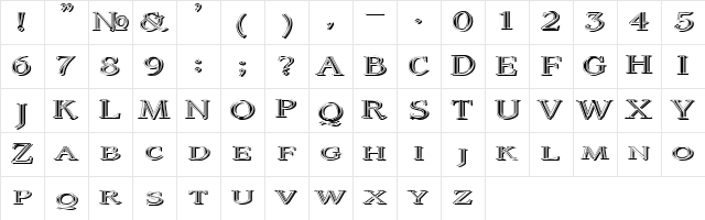 Coltaine No 2 Regular font glyphpreview