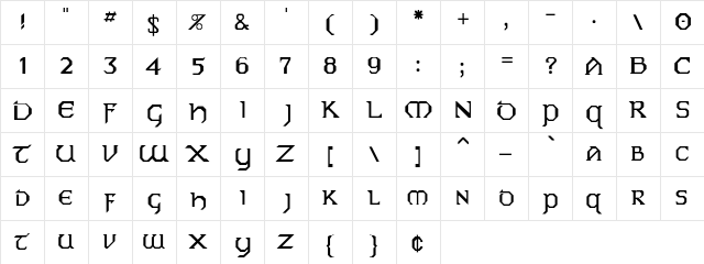 Conneaut Regular font glyphpreview