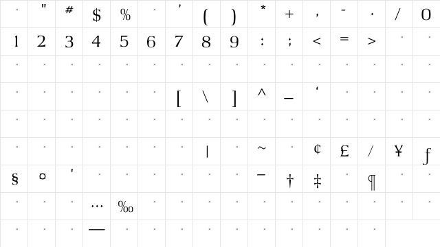 ArgusLightTab Regular font glyphpreview