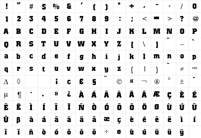 Colorado Bold font glyphpreview