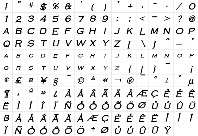 Cobalt Bold Italic font glyph preview Cobalt Bold Italic font glyphpreview