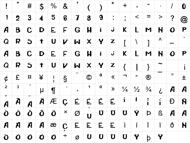 Aria dAriaN font glyphpreview