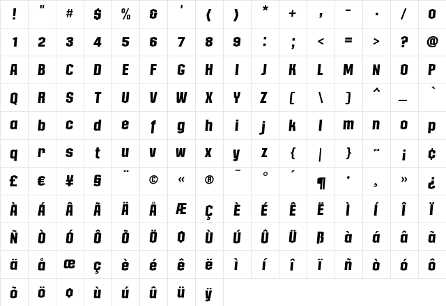 Collos Italic font glyph preview Collos Italic font glyphpreview