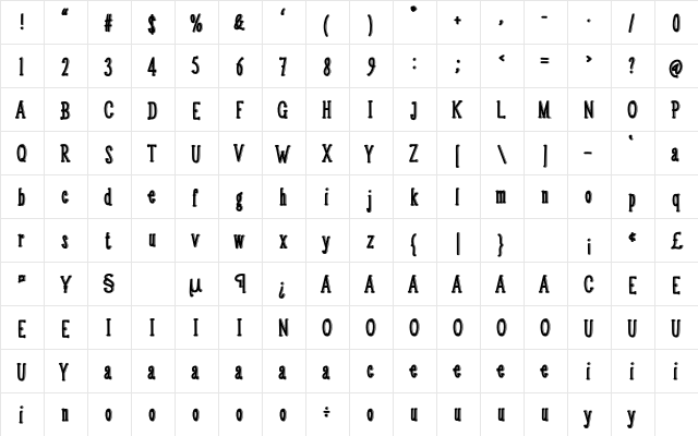 Cobblestone Regular font glyphpreview
