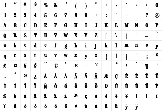 ConsortRR Regular font glyph preview ConsortRR Regular font glyphpreview