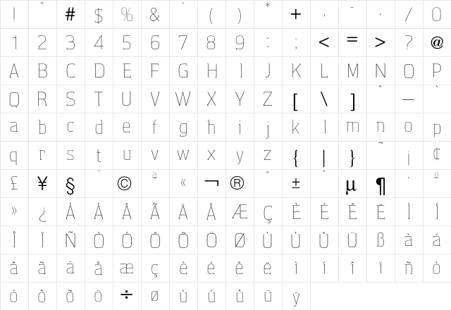 Aquarius Two font glyphpreview