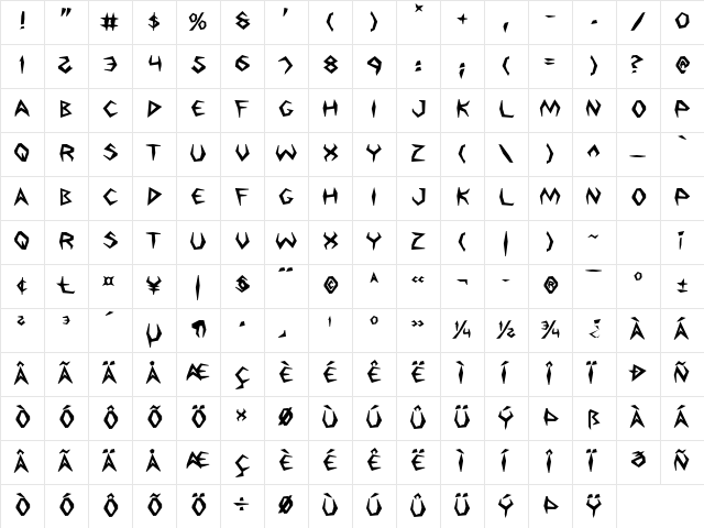 Argosy Bold Bold font glyph preview Argosy Bold Bold font glyphpreview