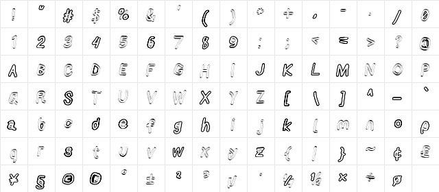 AppleStorm XbdFaxIta font glyphpreview