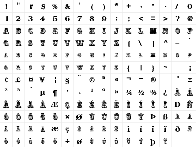 ClowningWayText Bold font glyphpreview
